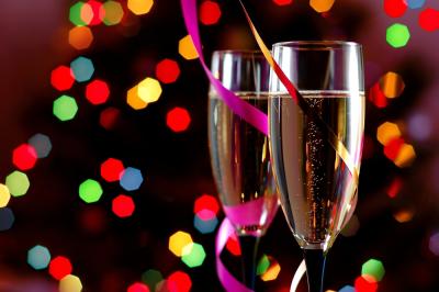 Valentine's Day champagne toasting